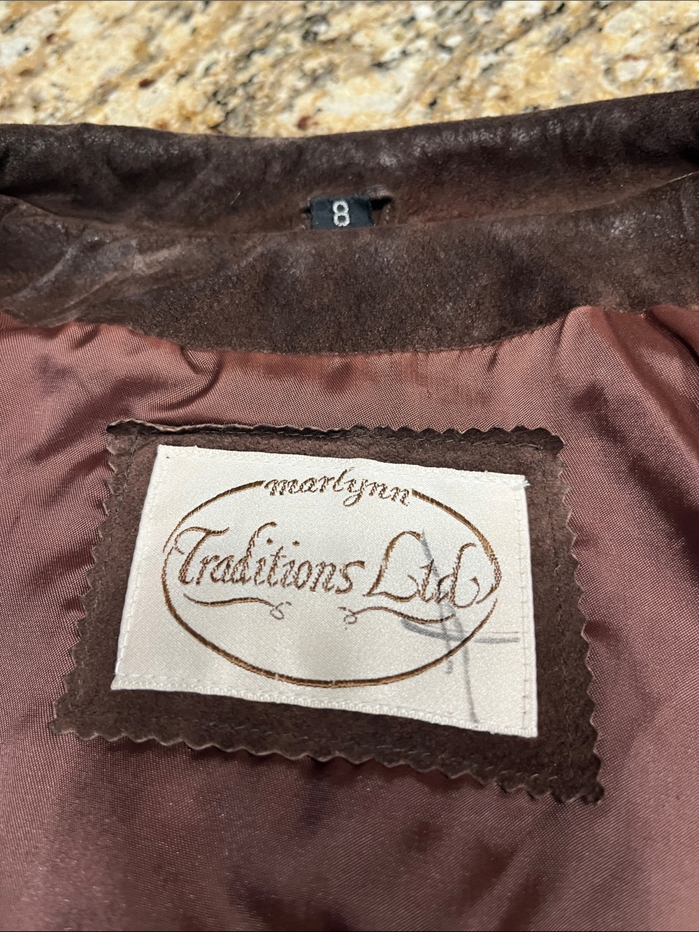 Brown Suede Bomber Jacket - Picture 6 of 6